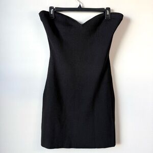 Staud Josee Strapless Rib Knit‎ Dress Black XL No Sleeves